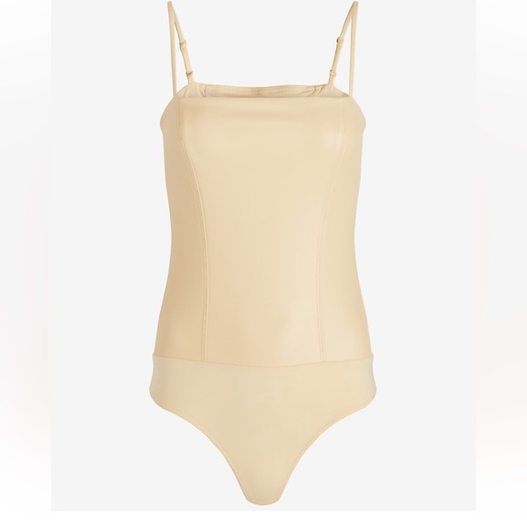 Express Tops - Body Contour Faux Leather Cami Bodysuit size XL